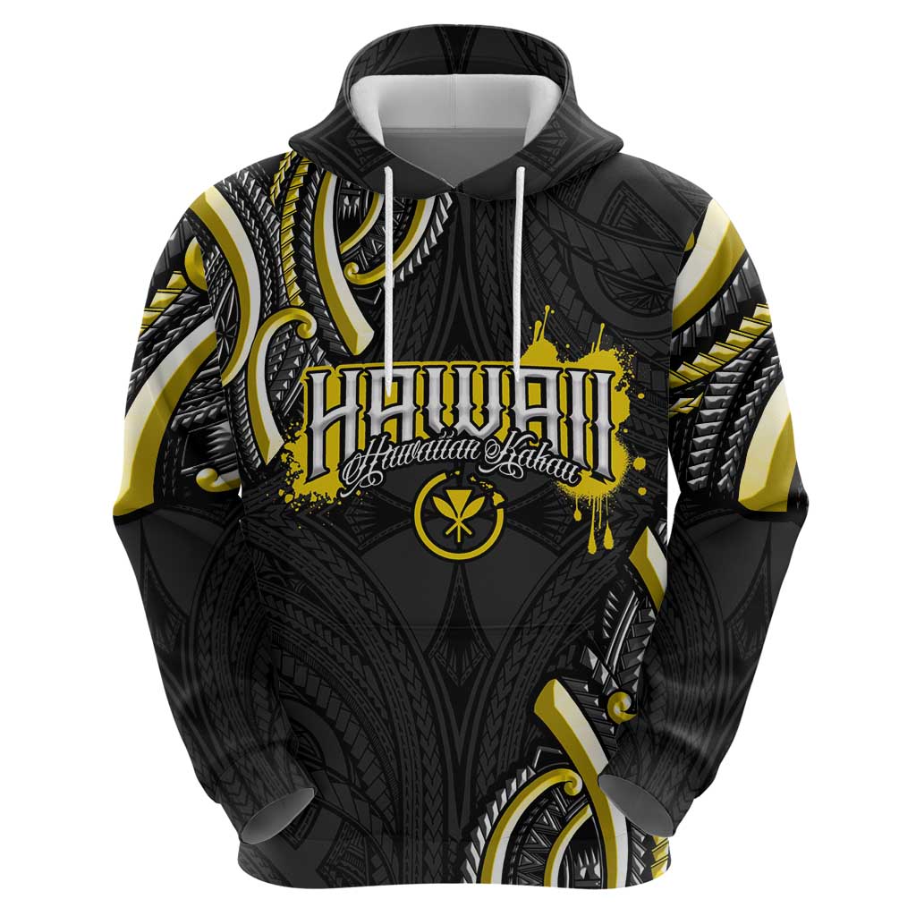 Traditional Art Hawaiian Kakau Tattoos Hoodie Yellow Color - Polynesian Pride