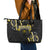 Traditional Art Hawaiian Kakau Tattoos Leather Tote Bag Yellow Color - Polynesian Pride