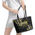 Traditional Art Hawaiian Kakau Tattoos Leather Tote Bag Yellow Color - Polynesian Pride