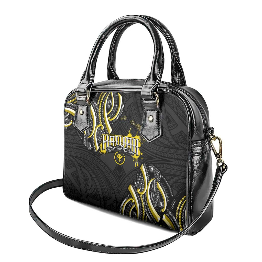 Traditional Art Hawaiian Kakau Tattoos Shoulder Handbag Yellow Color - Polynesian Pride