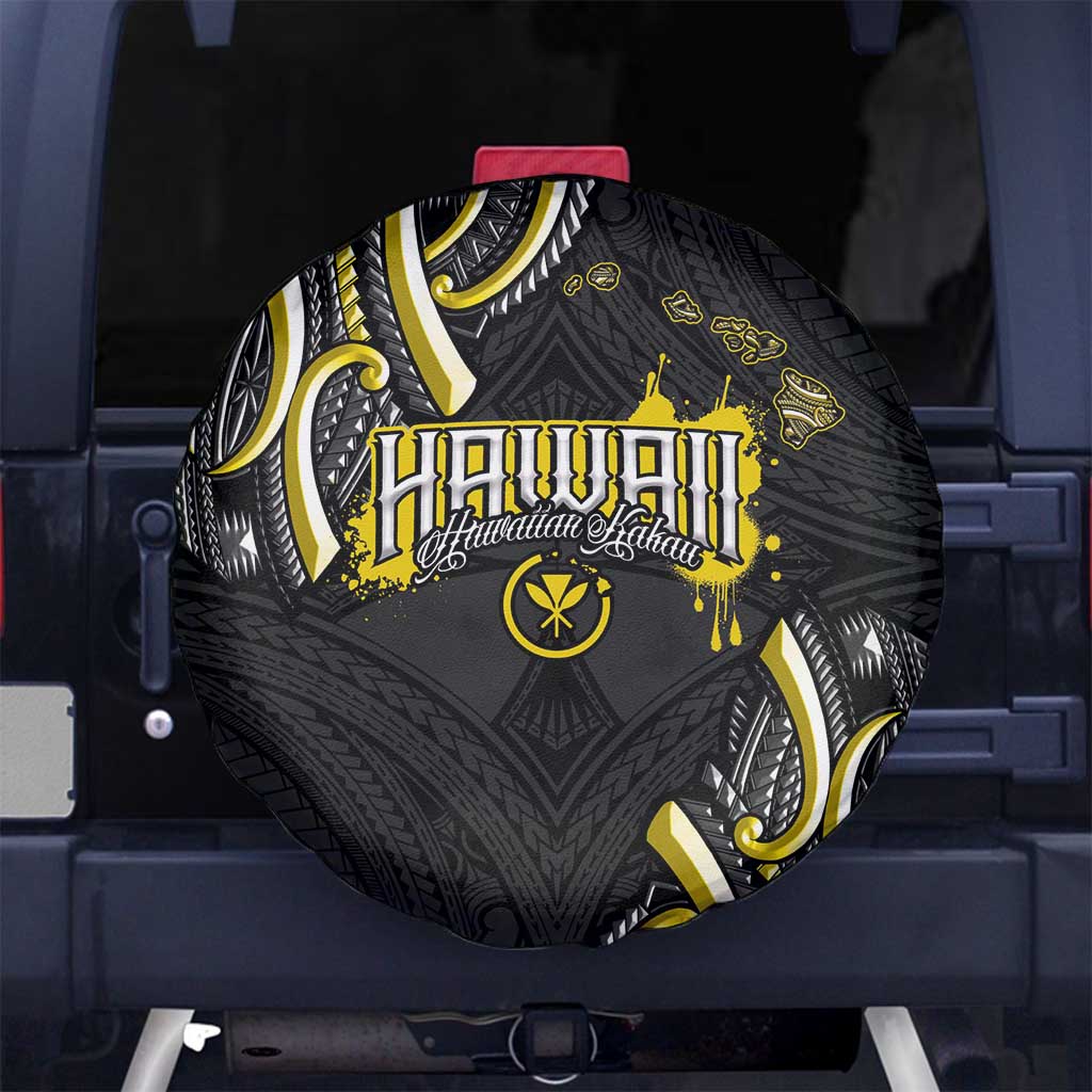 Traditional Art Hawaiian Kakau Tattoos Spare Tire Cover Yellow Color - Polynesian Pride