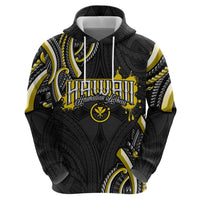 Traditional Art Hawaiian Kakau Tattoos Zip Hoodie Yellow Color - Polynesian Pride