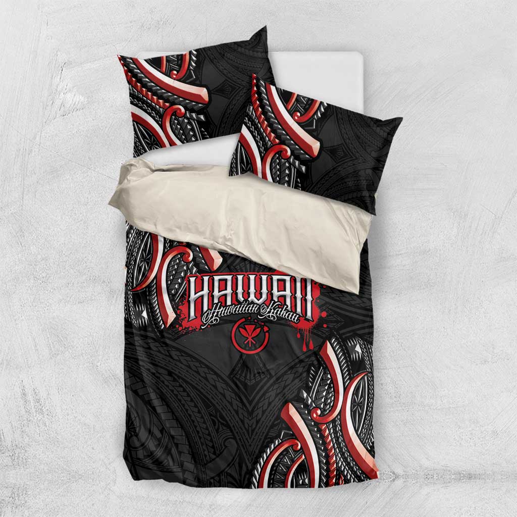 Traditional Art Hawaiian Kakau Tattoos Bedding Set Red Color - Polynesian Pride