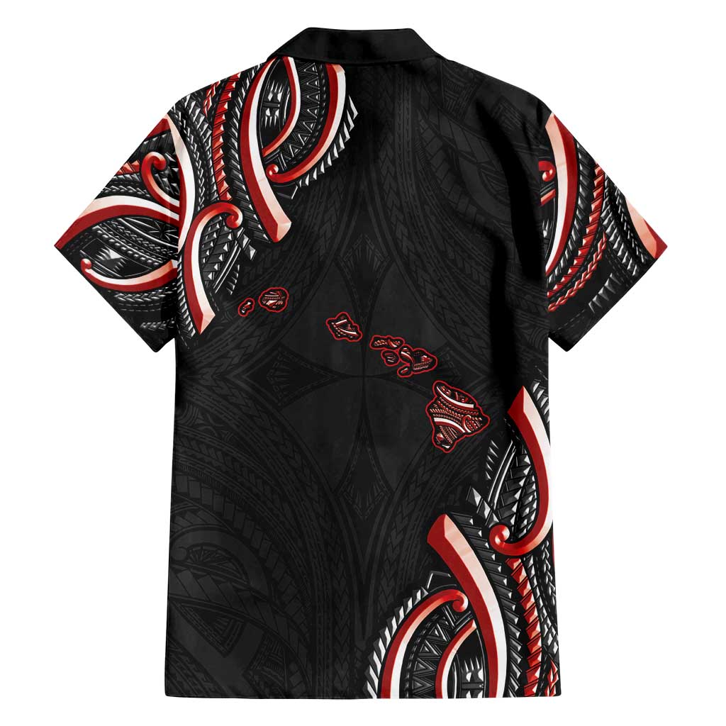 Traditional Art Hawaiian Kakau Tattoos Family Matching Summer Maxi Dress and Hawaiian Shirt Red Color LT03 - Polynesian Pride