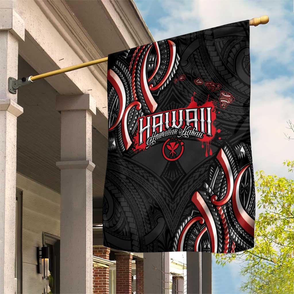 Traditional Art Hawaiian Kakau Tattoos Garden Flag Red Color LT03 House Flag Red - Polynesian Pride