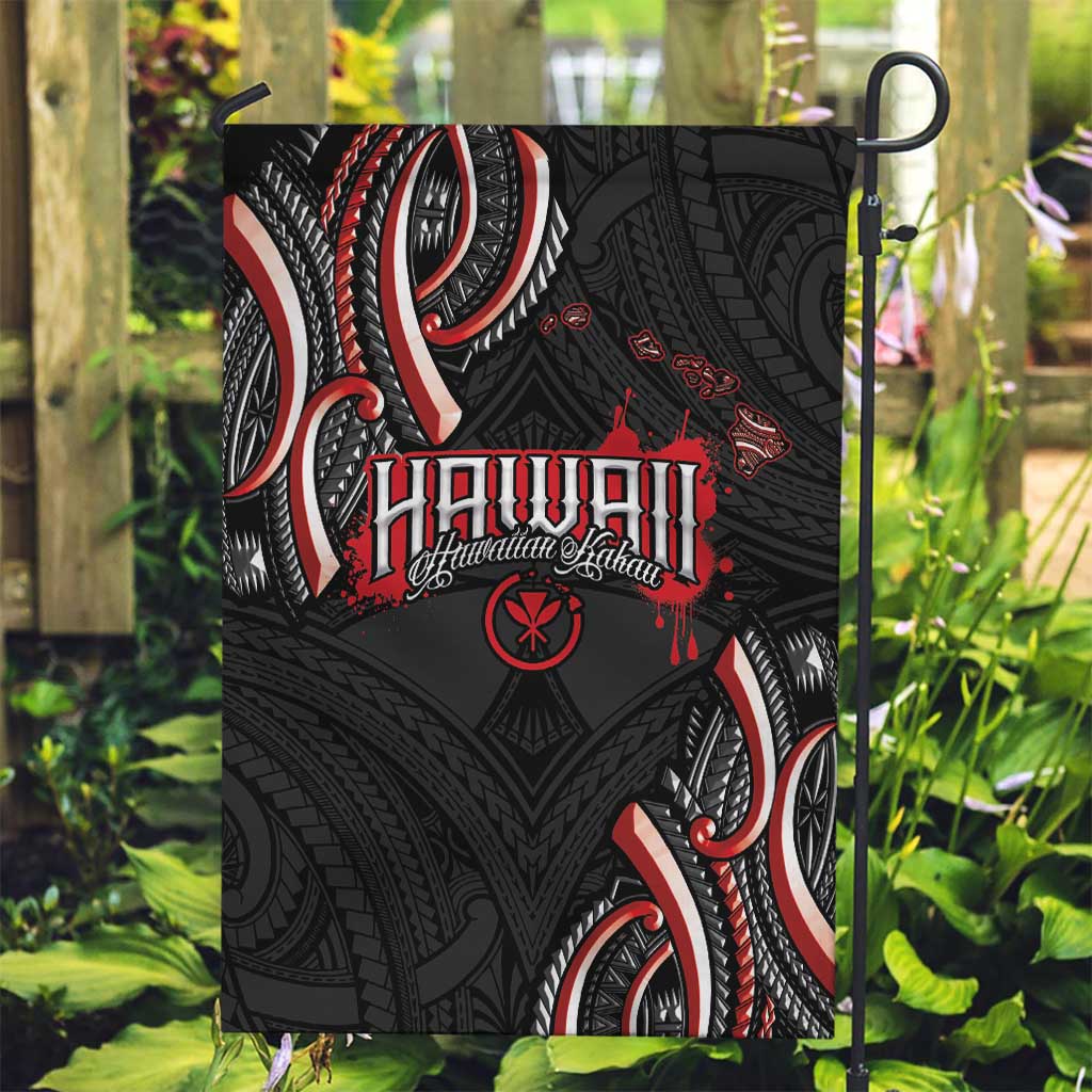 Traditional Art Hawaiian Kakau Tattoos Garden Flag Red Color LT03 Garden Flag Red - Polynesian Pride