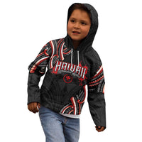 Traditional Art Hawaiian Kakau Tattoos Kid Hoodie Red Color - Polynesian Pride