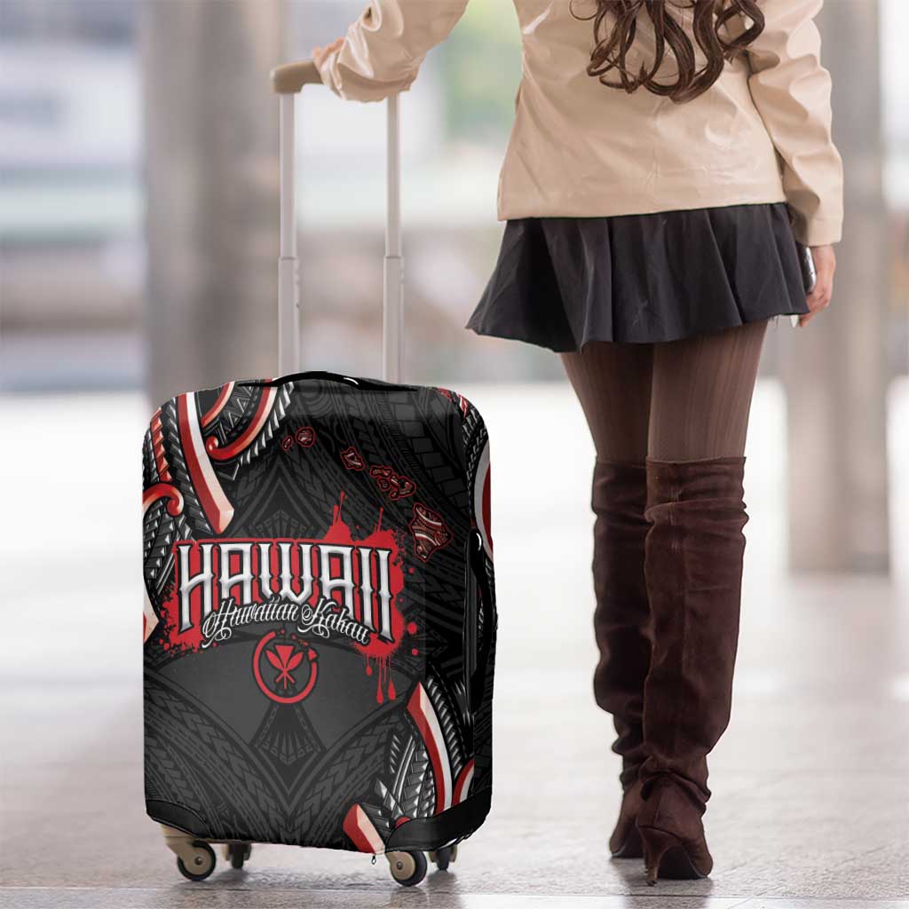 Traditional Art Hawaiian Kakau Tattoos Luggage Cover Red Color - Polynesian Pride