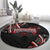 Traditional Art Hawaiian Kakau Tattoos Round Carpet Red Color - Polynesian Pride