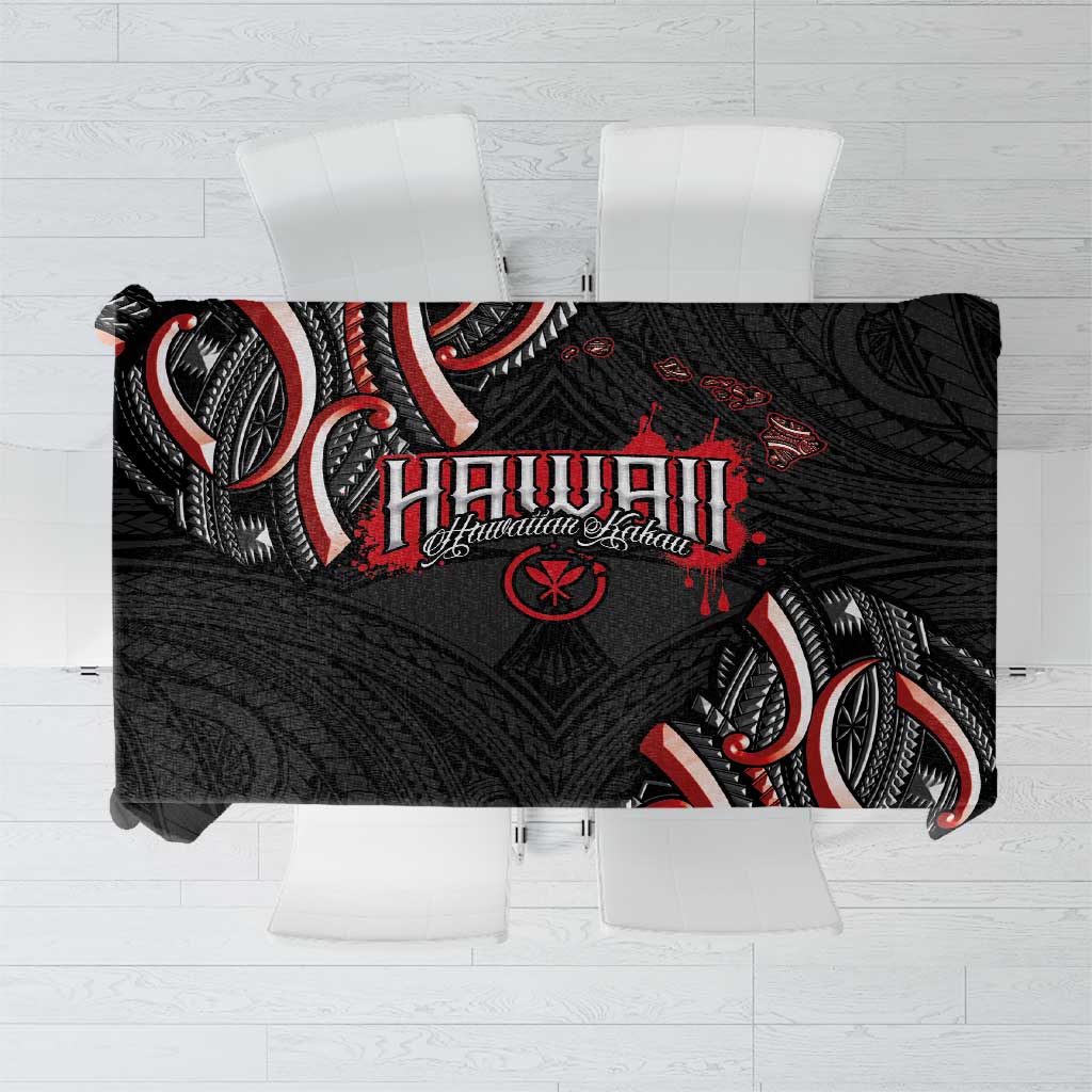 Traditional Art Hawaiian Kakau Tattoos Tablecloth Red Color - Polynesian Pride