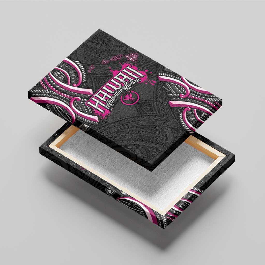 Traditional Art Hawaiian Kakau Tattoos Canvas Wall Art Pink Color - Polynesian Pride