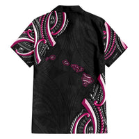 Traditional Art Hawaiian Kakau Tattoos Family Matching Off Shoulder Maxi Dress and Hawaiian Shirt Pink Color LT03 - Polynesian Pride