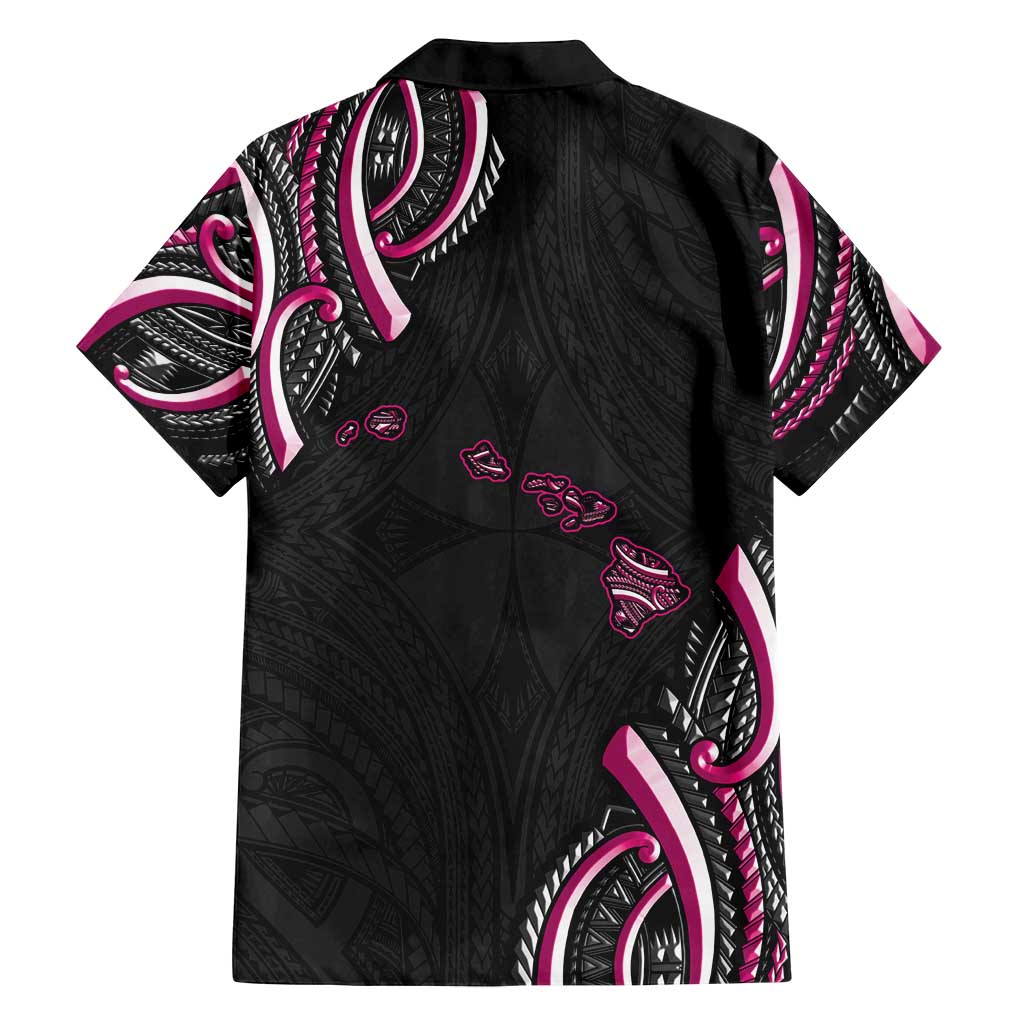 Traditional Art Hawaiian Kakau Tattoos Family Matching Puletasi and Hawaiian Shirt Pink Color LT03 - Polynesian Pride