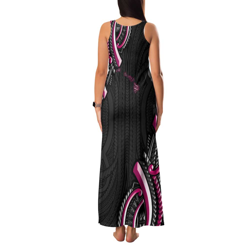 Traditional Art Hawaiian Kakau Tattoos Family Matching Tank Maxi Dress and Hawaiian Shirt Pink Color LT03 - Polynesian Pride