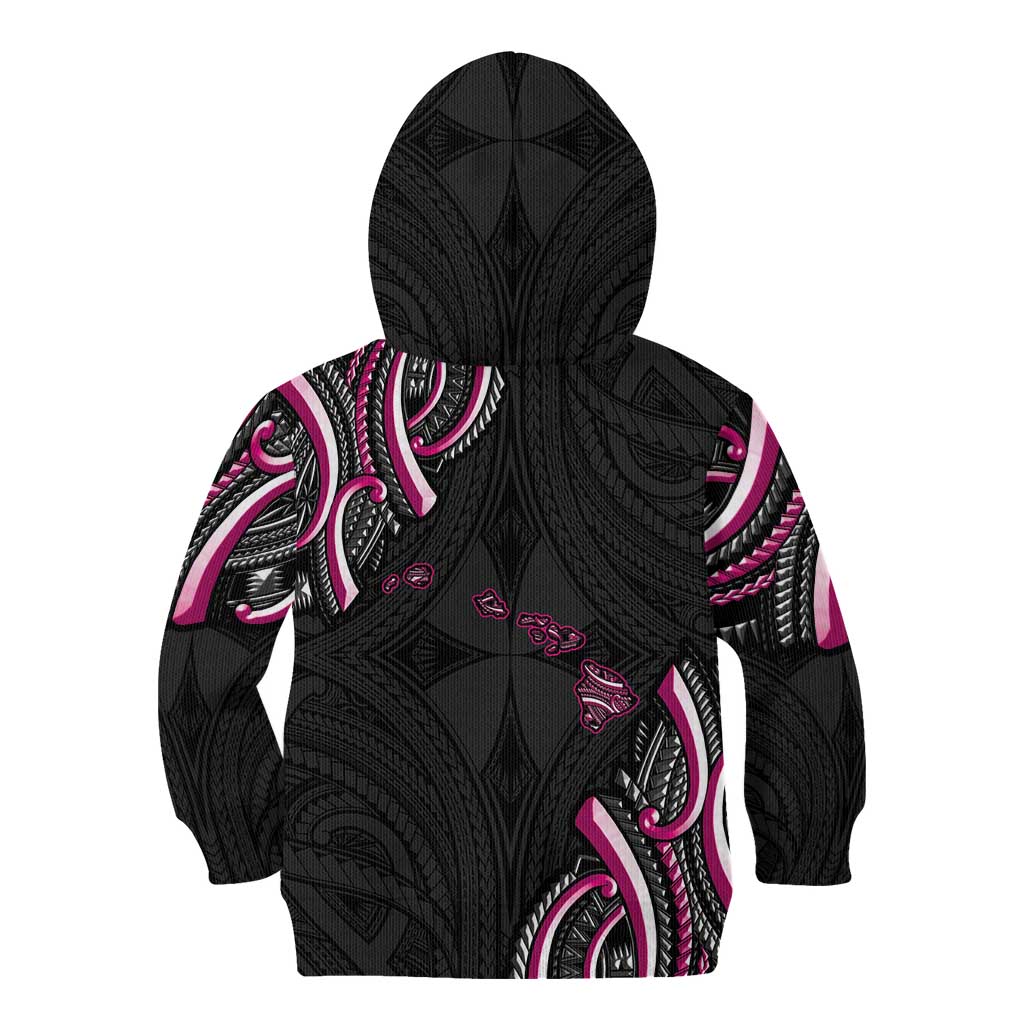 Traditional Art Hawaiian Kakau Tattoos Kid Hoodie Pink Color - Polynesian Pride