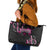 Traditional Art Hawaiian Kakau Tattoos Leather Tote Bag Pink Color - Polynesian Pride