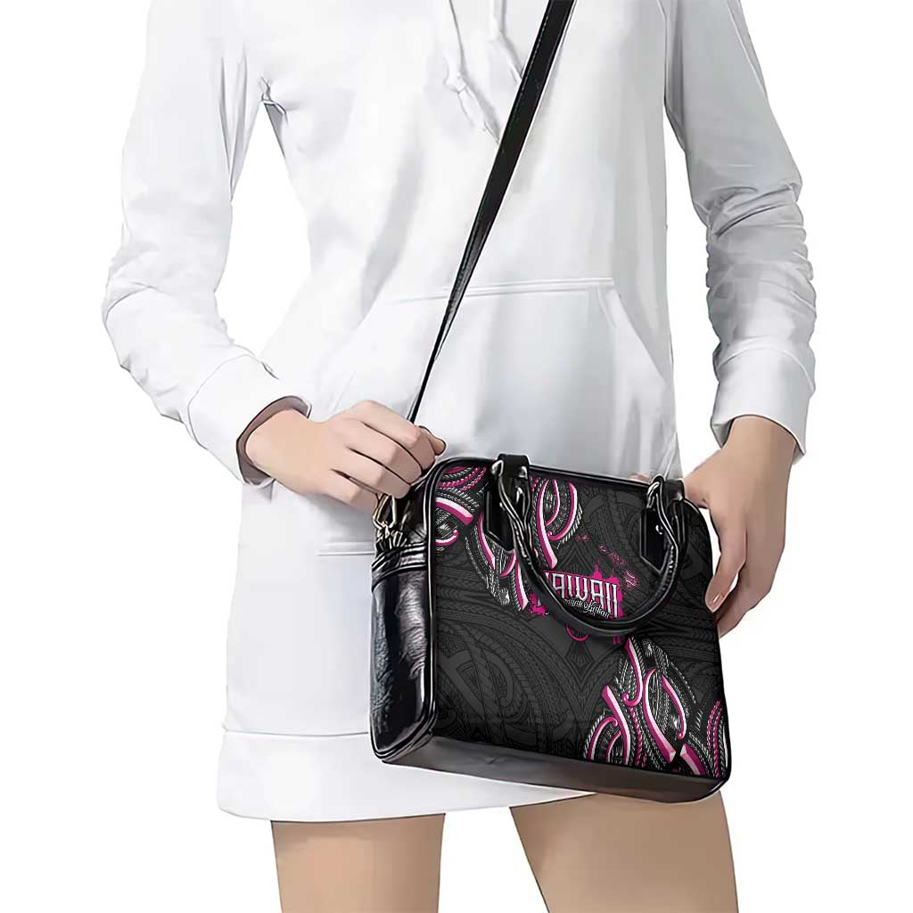 Traditional Art Hawaiian Kakau Tattoos Shoulder Handbag Pink Color - Polynesian Pride