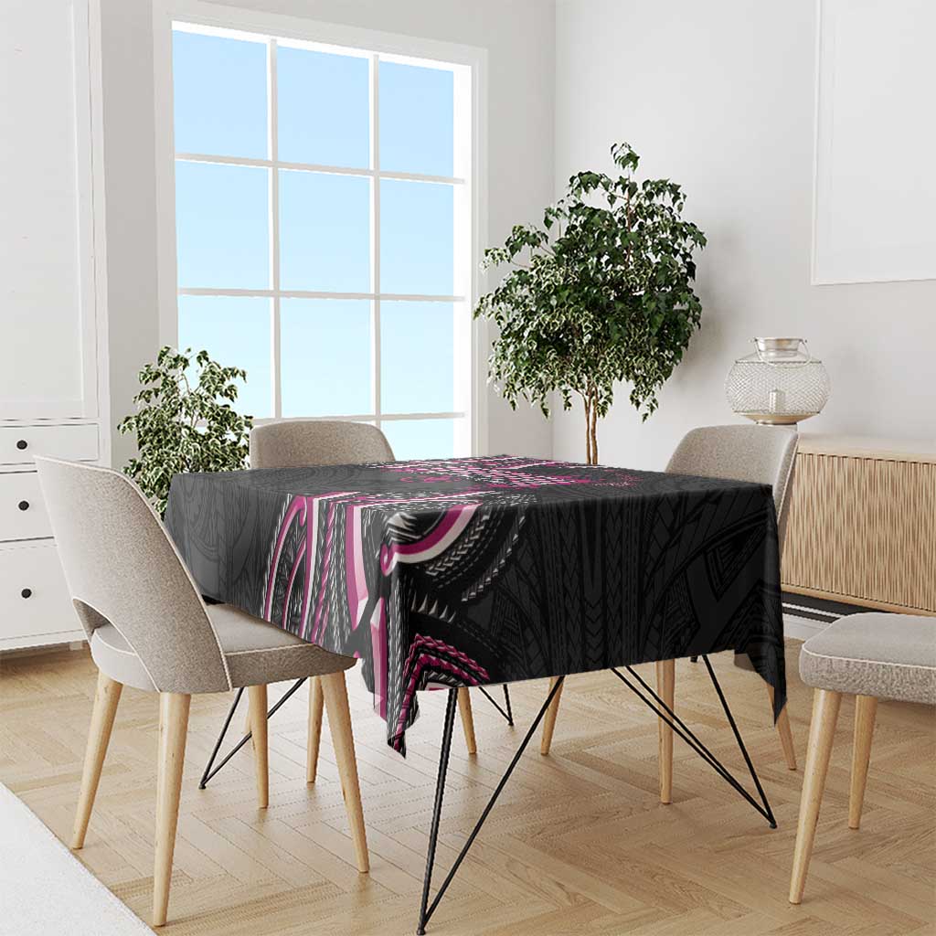 Traditional Art Hawaiian Kakau Tattoos Tablecloth Pink Color - Polynesian Pride