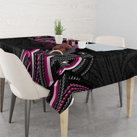Traditional Art Hawaiian Kakau Tattoos Tablecloth Pink Color - Polynesian Pride