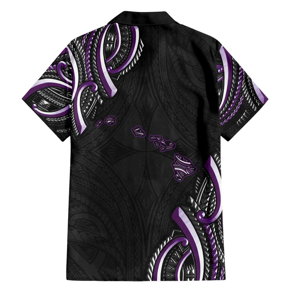 Traditional Art Hawaiian Kakau Tattoos Family Matching Puletasi and Hawaiian Shirt Purple Color LT03 - Polynesian Pride