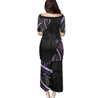 Traditional Art Hawaiian Kakau Tattoos Family Matching Puletasi and Hawaiian Shirt Purple Color LT03 - Polynesian Pride