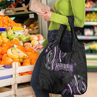 Traditional Art Hawaiian Kakau Tattoos Grocery Bag Purple Color - Polynesian Pride
