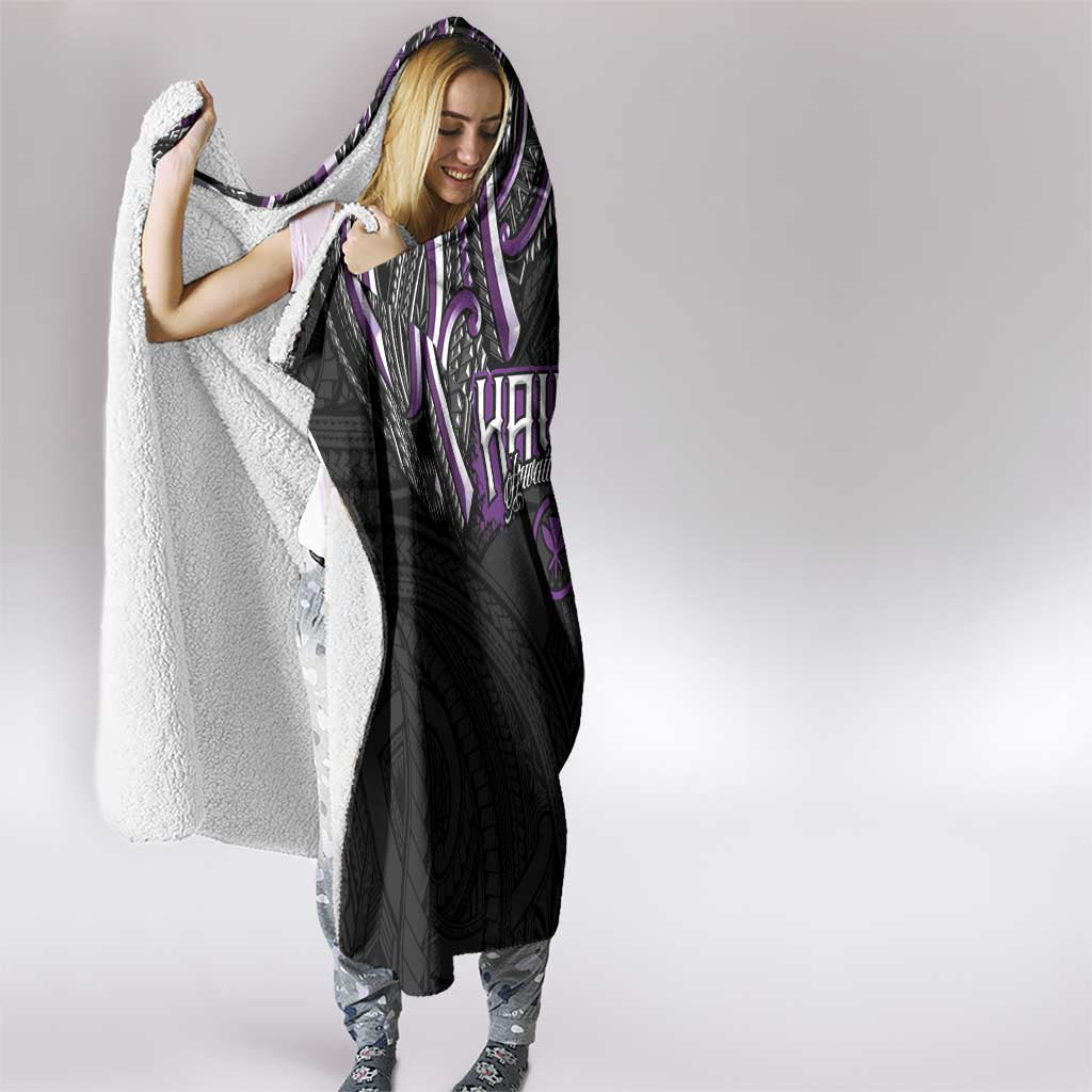Traditional Art Hawaiian Kakau Tattoos Hooded Blanket Purple Color LT03 - Polynesian Pride