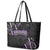 Traditional Art Hawaiian Kakau Tattoos Leather Tote Bag Purple Color - Polynesian Pride