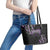 Traditional Art Hawaiian Kakau Tattoos Leather Tote Bag Purple Color - Polynesian Pride