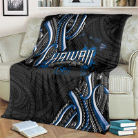Traditional Art Hawaiian Kakau Tattoos Blanket Blue Color - Polynesian Pride