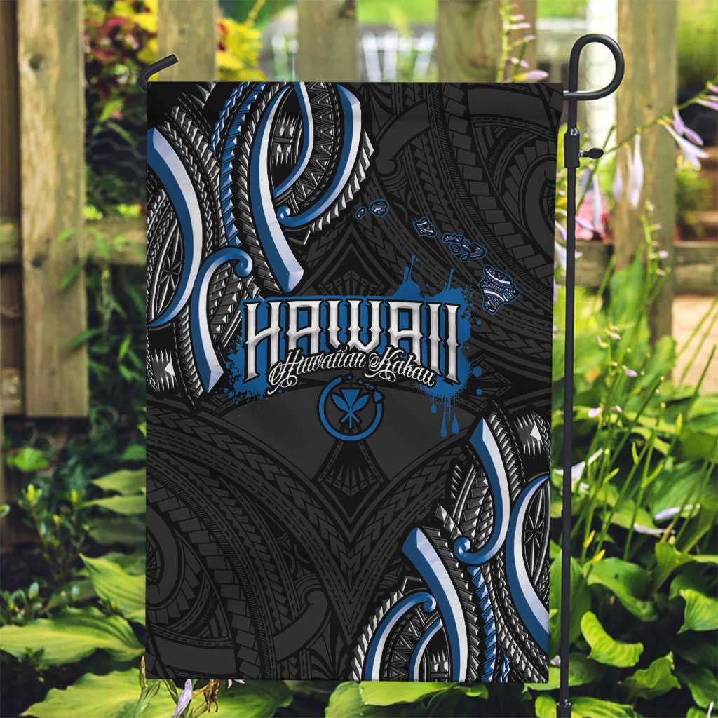 Traditional Art Hawaiian Kakau Tattoos Garden Flag Blue Color LT03 Garden Flag Blue - Polynesian Pride