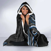 Traditional Art Hawaiian Kakau Tattoos Hooded Blanket Blue Color LT03 - Polynesian Pride