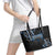 Traditional Art Hawaiian Kakau Tattoos Leather Tote Bag Blue Color - Polynesian Pride