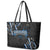 Traditional Art Hawaiian Kakau Tattoos Leather Tote Bag Blue Color - Polynesian Pride