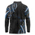 Traditional Art Hawaiian Kakau Tattoos Long Sleeve Polo Shirt Blue Color - Polynesian Pride