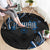 Traditional Art Hawaiian Kakau Tattoos Round Carpet Blue Color - Polynesian Pride
