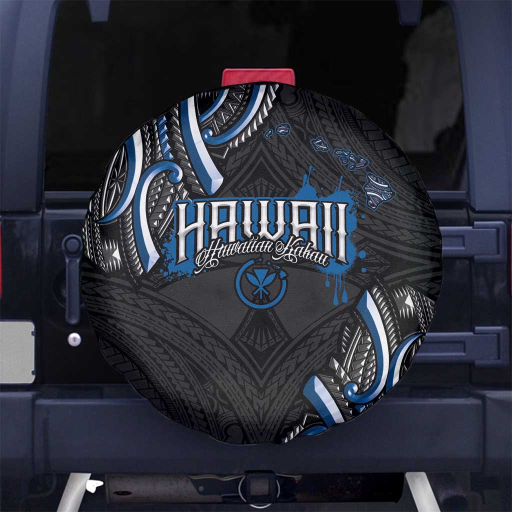 Traditional Art Hawaiian Kakau Tattoos Spare Tire Cover Blue Color LT03 No hole Blue - Polynesian Pride