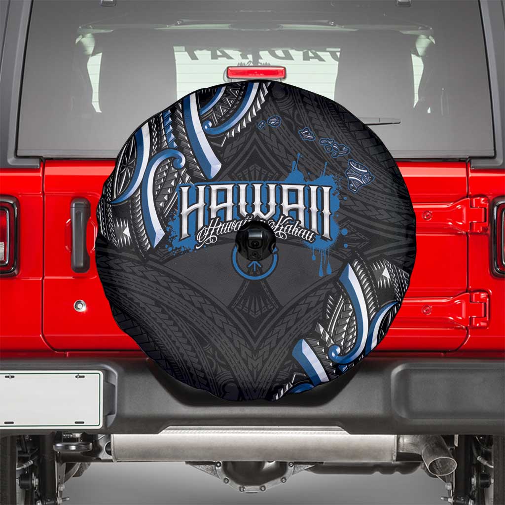 Traditional Art Hawaiian Kakau Tattoos Spare Tire Cover Blue Color LT03 - Polynesian Pride