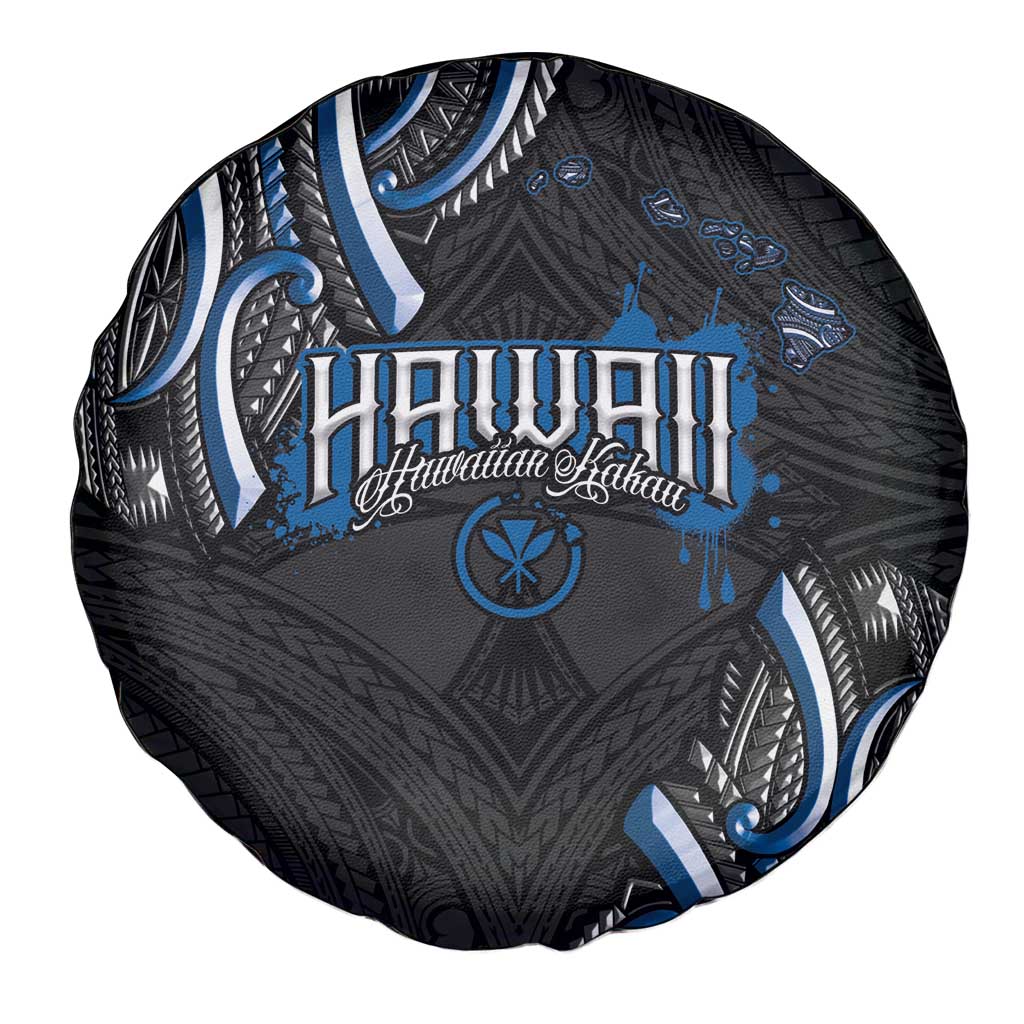 Traditional Art Hawaiian Kakau Tattoos Spare Tire Cover Blue Color LT03 - Polynesian Pride