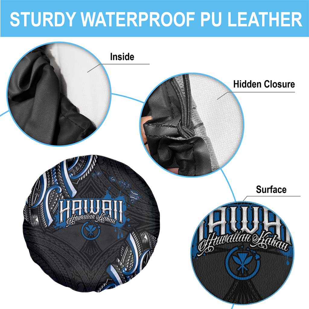 Traditional Art Hawaiian Kakau Tattoos Spare Tire Cover Blue Color LT03 - Polynesian Pride