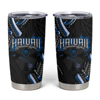 Traditional Art Hawaiian Kakau Tattoos Tumbler Cup Blue Color LT03 Blue - Polynesian Pride