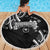 Traditional Art Hawaiian Kakau Tattoos Beach Blanket White - Polynesian Pride
