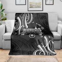 Traditional Art Hawaiian Kakau Tattoos Blanket White - Polynesian Pride