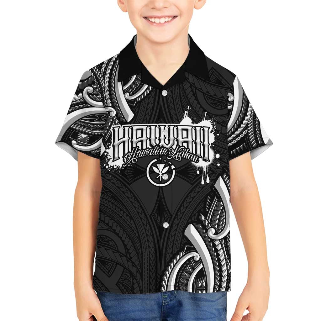 Traditional Art Hawaiian Kakau Tattoos Family Matching Long Sleeve Bodycon Dress and Hawaiian Shirt White LT03 Son's Shirt White - Polynesian Pride