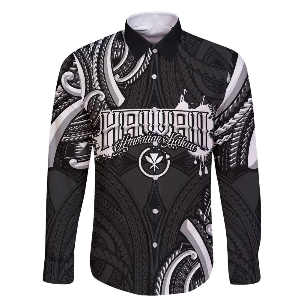 Traditional Art Hawaiian Kakau Tattoos Family Matching Off Shoulder Maxi Dress and Hawaiian Shirt White LT03 Dad's Shirt - Long Sleeve White - Polynesian Pride