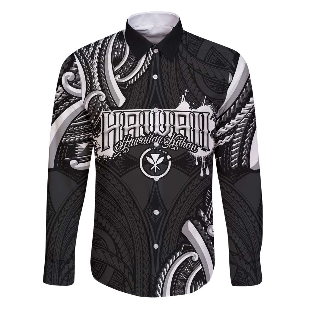 Traditional Art Hawaiian Kakau Tattoos Family Matching Puletasi and Hawaiian Shirt White LT03 Dad's Shirt - Long Sleeve White - Polynesian Pride