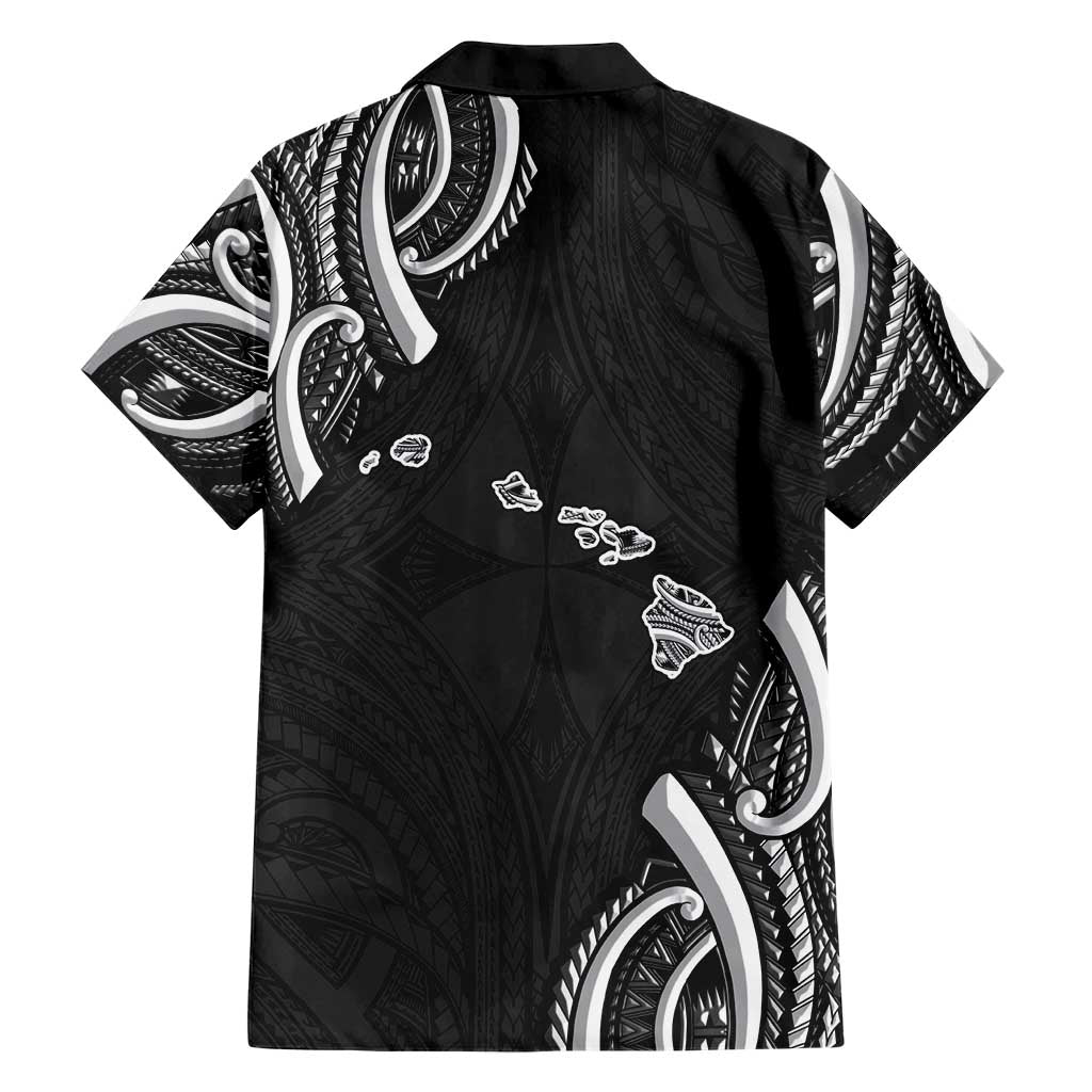 Traditional Art Hawaiian Kakau Tattoos Family Matching Short Sleeve Bodycon Dress and Hawaiian Shirt White LT03 - Polynesian Pride