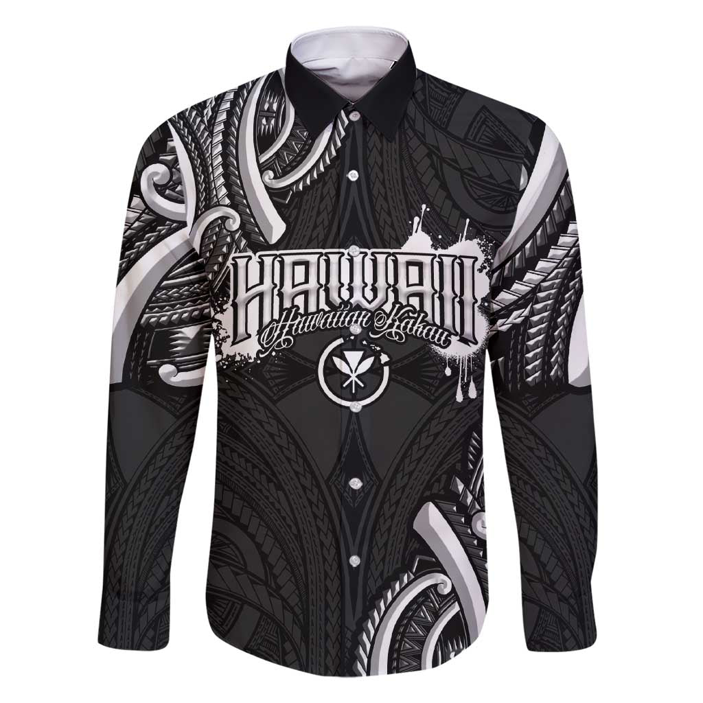Traditional Art Hawaiian Kakau Tattoos Family Matching Short Sleeve Bodycon Dress and Hawaiian Shirt White LT03 Dad's Shirt - Long Sleeve White - Polynesian Pride