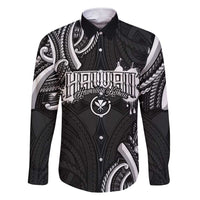 Traditional Art Hawaiian Kakau Tattoos Family Matching Short Sleeve Bodycon Dress and Hawaiian Shirt White LT03 Dad's Shirt - Long Sleeve White - Polynesian Pride