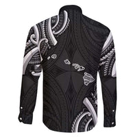 Traditional Art Hawaiian Kakau Tattoos Family Matching Summer Maxi Dress and Hawaiian Shirt White LT03 - Polynesian Pride